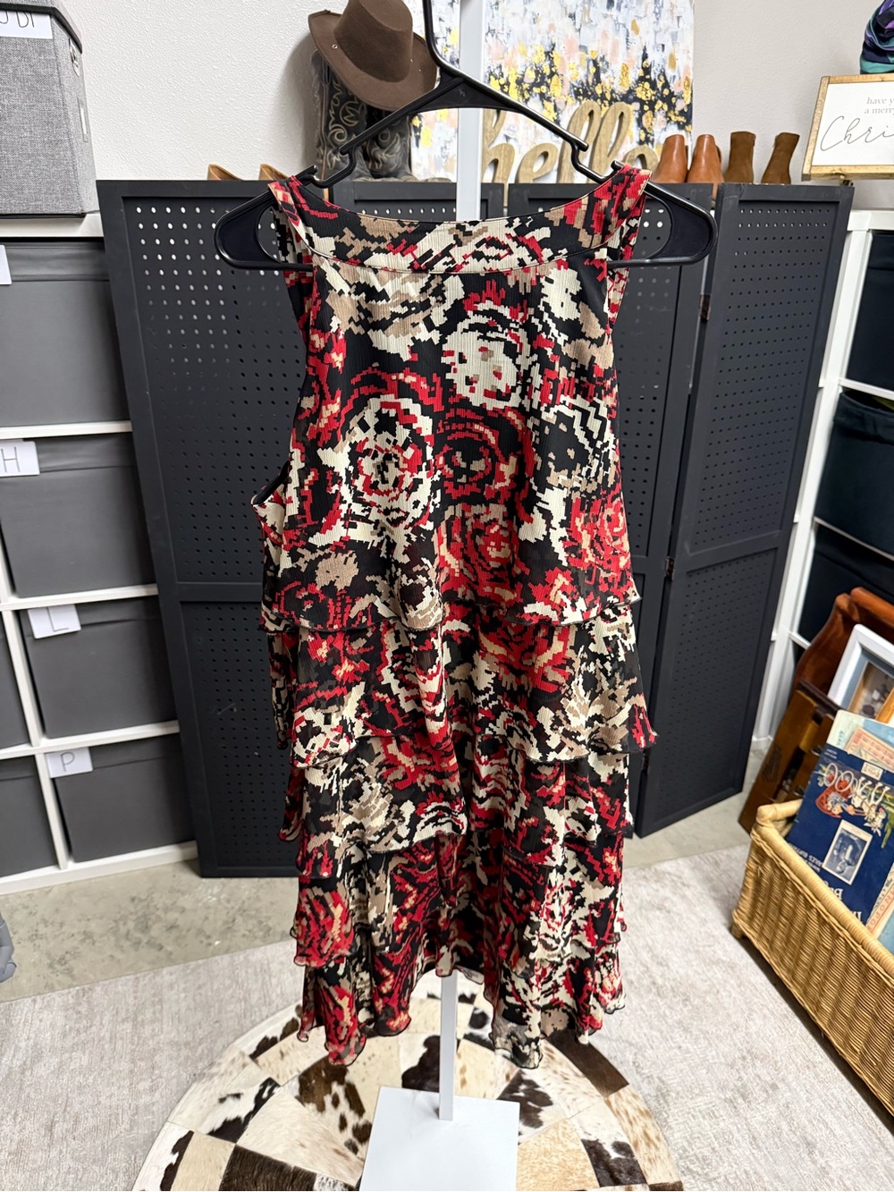 Lane Bryant Red Floral Layered Tank Dress - Picture 3 of 6